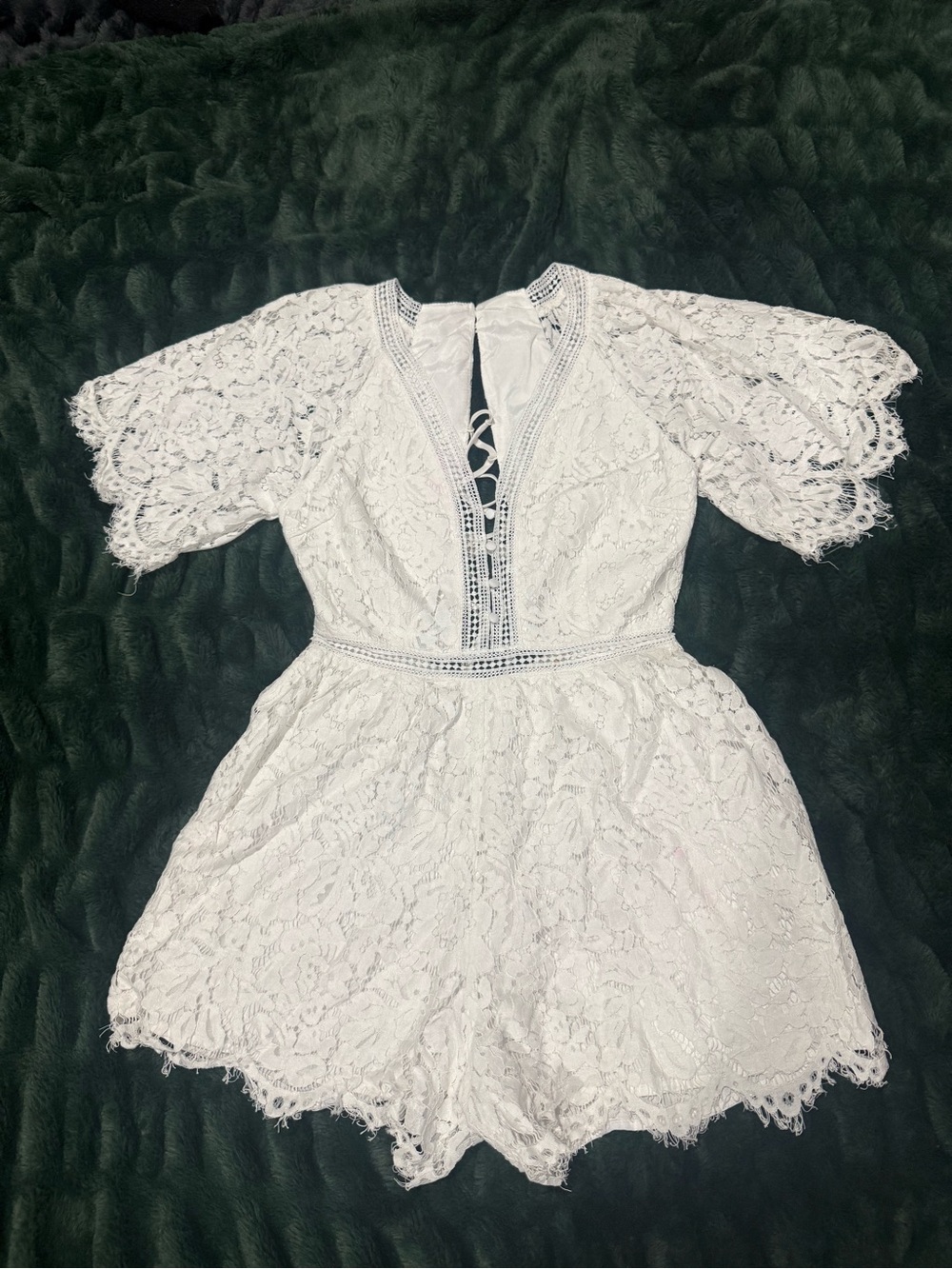 Lace eyelet romper